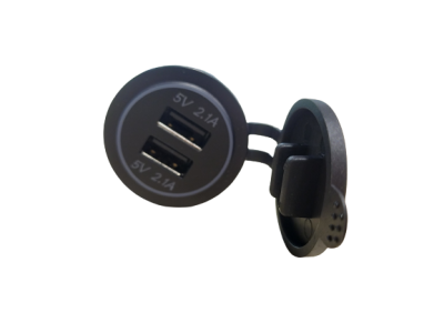 Double USB 2.1A socket with cover