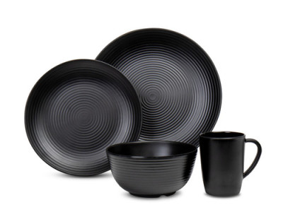Vajilla Lund - 16 piezas - Negro