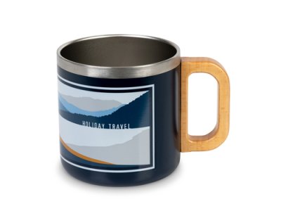 Edelstahlbecher mit Holzgriff HOLIDAY TRAVEL