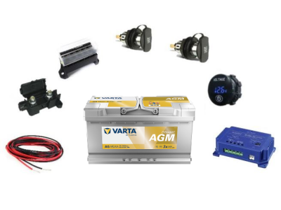 Kit d'installation pour une deuxième batterie VARTA 95Ah AGM avec un booster LIPPERT 25Ah pour MB W639 et W447
