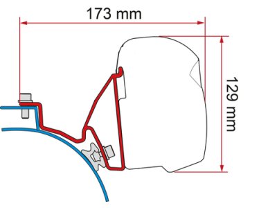 Adaptador de toldo F43 F45 para VW T5 / T6 / T6.1 California