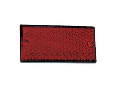 Red rectangular screw-on catadioptric reflector 58X40mm