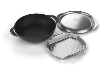 Juego de wok con soporte para cocinar al vapor WEBER