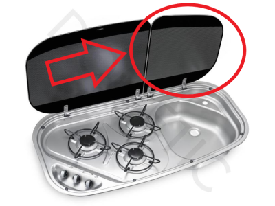Recanvi vidre dret per a cuina DOMETIC KOMBI 840x436