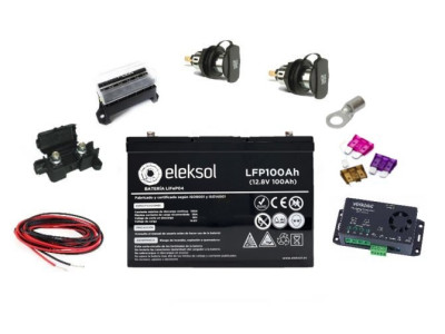 ELEKSOL 100Ah BMS/Bluetooth installation kit with 30Ah Votronic Booster