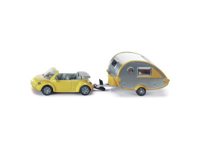 Juguete en miniatura - VW Beetle + Caravana