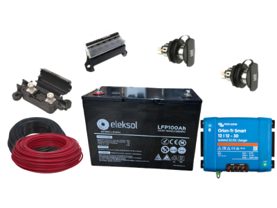 Kit de instalación 100Ah ELEKSOL LiFePO4 con booster VICTRON 30Ah