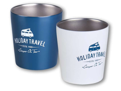 Stainless steel coffee mug, HOLIDAY TRAVEL, set of 2