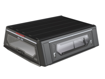 Hardtop ALU-CAB "Contour Next Generation" para Toyota Hilux Revo extra cabina a partir de 2016 - aluminio negro con ventanas laterales