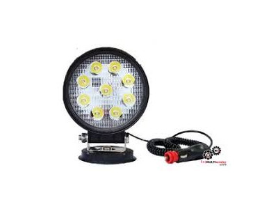 Round magnetic headlight with 9 leds 10-30V