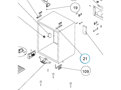 Ersatzscharnier für die Tür des DOMETIC CRX Kühlschranks