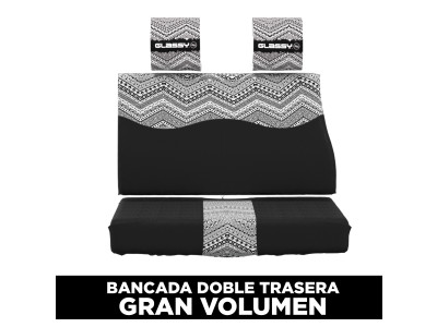 Funda bancada doble trasera Gran Volumen GLASSY Étnica