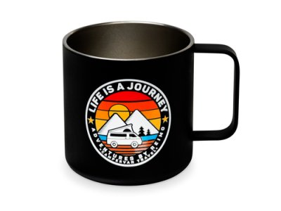Emaille-Tasse LIFE IS A JOURNEY - MATTE FARBE