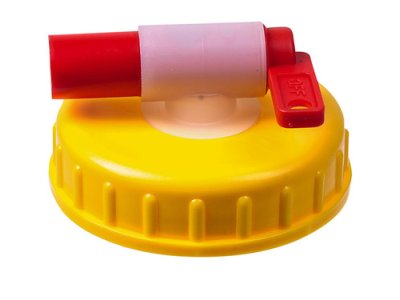 DIN96 cap with drain tap