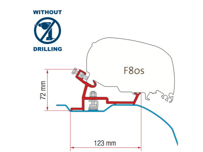 FIAMMA adapter for F80 awning for Ducato L2/L3 from 2006