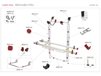 Recambios portabicicletas FIAMMA Mercedes Vito (02093-05-) B-STOCK