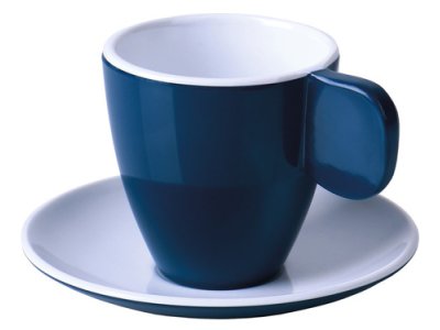 Set à espresso en mélamine Camp4 - Bleu foncé/Blanc