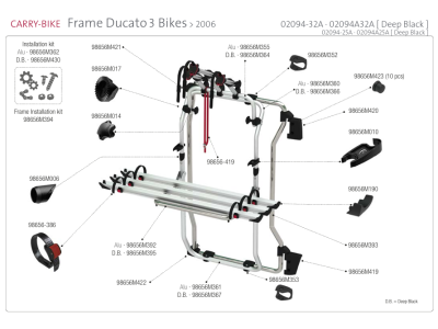 Recambios portabicicletas FIAMMA Frame Ducato 3 bicicletas (02094A32A) B-STOCK