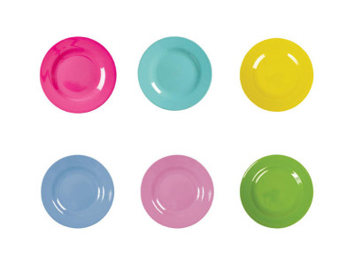 RICE plate set 6 pcs. Ø 20 cm, 6 colors