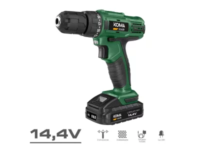 14.4 V drill with 1500 mAh battery and charger