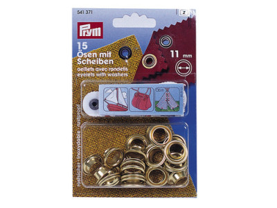 Brass eyelets with washers - 11 mm