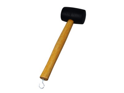 Rubber mallet with herring puller, wooden handle